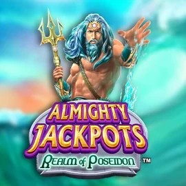 Almighty Jackpots – Realm of Poseidon online game logo by Novomatic on honeybetz-casino.eu